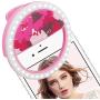 HHSUC Selfie Ring Light Clip-on Selfie Fill Light [USB Rechargable] 3 Levels of Brightness,with 36 LED Cell Phone Ring Light for Android/iPad/Smart Phone Photography, Camera Video, Girl Makes Up