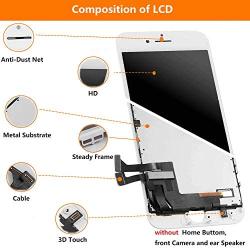 Magic Screen for iPhone 7 Plus Screen Replacement, LCD Display Touch Screen Digitizer Frame Assembly Set with 3D Touch and Repair Tools(White)