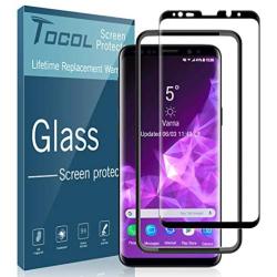 TOCOL for Samsung Galaxy S9 Plus Screen Protector, Tempered Glass 3D Curved Full Coverage (Easy Installation Tray) (Not for Galaxy S9)