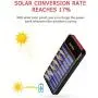 Solar Portable Charger 25000mAh Power Bank Battery High Capacity with Digital Display LCD Screen, 3 USB Output & 2 Input, Compatible Smartphone, Tablet and More (Red) Solar Portable Charger 25000mAh Power Bank Battery High Capacity with Digital Display LCD Screen, 3 USB Output & 2 Input, Compatible Smartphone, Tablet and More (Red)