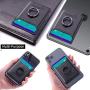 Toydoooco Phone Card Holder with Phone Ring Grip, Adhesive Wallet Cell Phone Pocket Credit Card ID Case for Back of Phone,3M Sticker, Stick-on,Card Sleeve for iPhone,Samsung, Smartphones- Black