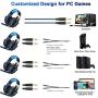 Water-chestnut Gaming Headset, Stereo Bass Noise Cancelling Over-Ear Headphone, with LED Light On It, USB Wired Gaming Headsets for A Variety of Games for PC, Computer, Mobile Phones