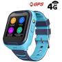 Waterproof GPS Smart Watch, Laxcido 4G Video Phone Call Real-time Tracking Camera SOS Alarm Geo-Fence Touch Screen Monitoring Health Steps Flashlight Anti-Lost GPS Tracker Watch (Blue)