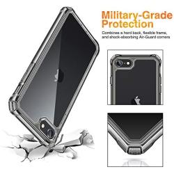 ESR Air Armor Designed for iPhone SE 2020 Case/iPhone 8 Case [Shock-Absorbing] [Scratch-Resistant] [Military Grade Protection] Hard Polycarbonate + Flexible Polymer Frame, for iPhone SE 2020/8, Black