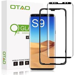 Galaxy S9 Screen Protector Tempered Glass, [Update Version] OTAO 3D Curved Dot Matrix [Full Screen Coverage] Glass Screen Protector(5.8") with Installation Tray [Case Friendly] for Samsung Galaxy S9