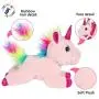 Little Jupiter Pet Plush Bag Purse Set with 18pc Removable Patch Set & Pink & Rainbow Details (Pink Unicorn) - Unicorn Stuffed Animals for Girls - Cute Unicorn Gifts - Cute Toy Plushies - Girls Toys
