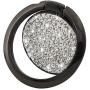 Cell Phone Finger Ring Holder, GREATQIQI Glitter Rhinestone Phone Kickstand, 360° Rotation Metal Ring Grip Stand for Phones and Tablets (Black)