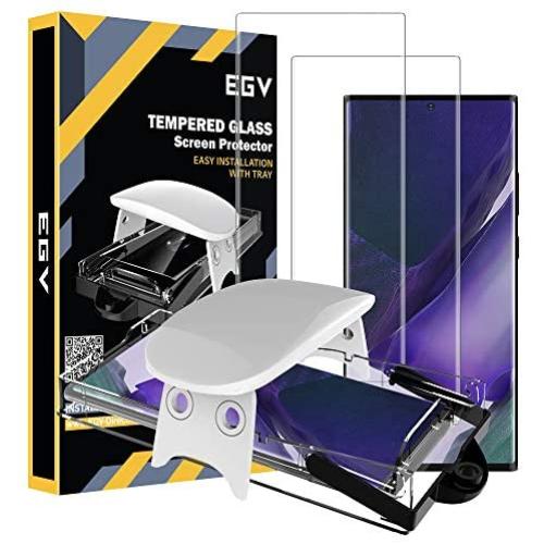EGV [2 Pack] Screen Protector for Samsung Galaxy Note 20 Ultra, 9H Tempered Glass [Fingerprint Unlock Compatible] [Easy to Install] [Case Friendly]