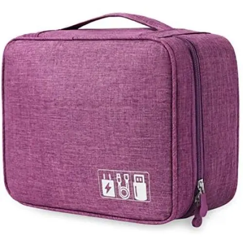 Portable Electronic Organizer Travel Accessories Cable Bag Universal Cord Storage Case Carrying for Charging Cable, Cell Phone, Power Bank,Mini Tablet(Pink) Portable Electronic Organizer Travel Accessories Cable Bag Universal Cord Storage Case Carrying for Charging Cable, Cell Phone, Power Bank,Mini Tablet(Pink)