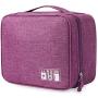 Portable Electronic Organizer Travel Accessories Cable Bag Universal Cord Storage Case Carrying for Charging Cable, Cell Phone, Power Bank,Mini Tablet(Pink)