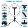 Selfie Ring Light with Stand and Phone Holder,10.2" Desktop Dimmable LED Circle Lights with Tripod, Bluetooth Remote Shutter Ringlight for Live Stream/Makeup/Reels/Likee/YouTube Video/Photography/Vlog