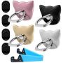 4 Pack Cat Shape Cell Phone Ring Holder,1 Pack V Smartphone Holder Tablet Stand,DanziX 360°Rotation Universal Finger Kickstand Grip-Silver,Rose Gold,Black,Gold,Blue