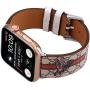 Amigao Compatible with iWatch Band 42mm 44mm, Luxury Fashion Leather Band Design Compatible with Apple Watch Series 5 4 3 2 1 42mm 44mm, Light Gray