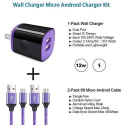 Charging Block, Wall Plug with Android Phone Cable Micro USB Cords Compatible for LG G4/G4 Stylus/G3/G3 Stylus/G2 /Stylus 3/Stylus 2,LG K50S K50 K40S K40 K30 K20/K20 V/K10 K8x K7,LG Q60 V10 Q6 Q60 W30