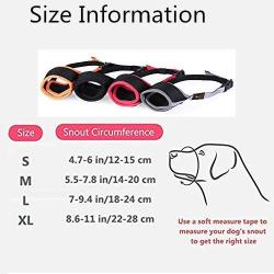 Heele Dog Muzzle Nylon Soft Muzzle Anti-Biting Barking Secure，Mesh Breathable Pets Mouth Cover for Small Medium Large Dogs 4 Colors 4 Sizes