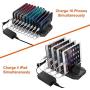 Alxum 60W 10 Port USB Charging Station Multiple Charger Station, USB Organizer Stand for iPad, iPhone Xs Max, X, 8 Plus, Samsung Galaxy, Google Pixel, LG stylo, Black