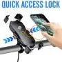 ILM Motorcycle Bike Phone Mount Holder Wireless Charging USB Quick Charge Fits Handlebar Cell Phones iPhone Samsung Galaxy HUAWEI HTC (Qi Wireless USB QC Charge)