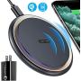 TORRAS Fast Wireless Charger, [Upgraded] Wireless Charger with 18W QC 3.0 Fast Charger,USB-C Qi Wireless Phone Charging Pad for iPhone SE/11/11 Pro/X/XS Max/XR/8 AirPods Pro,Samsung S20/S10/S10e/S9