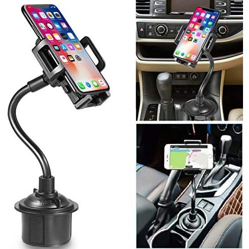 Cup Phone Holder for Car, Universal Adjustable Portable Cup Holder Car Phone Mount for iPhone Xs MAX/XR/XS/X/8/8 Plus, Galaxy S10/S9/S9 Plus/Note 9, Google Pixel and More(Black)