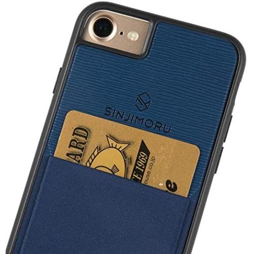 Sinjimoru iPhone SE 2020 / iPhone 8/7 Case with Card Holder, Card Wallet Cell Phone Case Cover for Apple iPhone SE 2/8 / 7. Sinji Pouch Case, Navy.