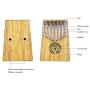 ammoon Kalimba 17 key Thumb Piano Solid Wood Finger Piano with Carry Bag Tuning Hammer AKP-17L