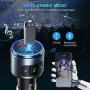 VicTsing (Upgraded Version) V5.0 Bluetooth FM Transmitter for Car, QC3.0 & LED Backlit Wireless Bluetooth Audio Adapter Music Player/Car Kit with Hands-Free Calls, Siri Google Assistant