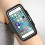 Trianium Armband for Smaller Phone Sport Running Pouch Case Fit Phone Diagonal Size up to 5.85" for iPhone X 8 7 6s 6, iPhone SE 5S 5 5C, Galaxy s9 s8 s7 s6 s5 [ArmTrek Classic Black]