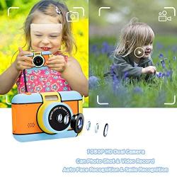 Dessports Kids Digital Cameras for Girl - Selfie Rechargeable Child Mini Toddler Toy Camera for Kids 2.4Inches HD Screen Video Camcorder with Flash Light for 4-8 Years Old Boys