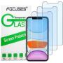 Focuses iPhone 11 Screen Protector, iPhone XR Screen Protector, Anti Blue Light Tempered Glass Film for Apple iPhone XR & iPhone 11,3-Pack