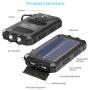 Solar Charger, 20000 mAh Portable Solar Power Bank for Cell Phone Waterproof External Backup Solar Battery Charger with Dual 2 USB Port/LED Flashlights Compatible All Smartphone, Tablet, and More