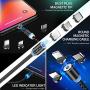 Magnetic Charging Cable [3-Pack,3ft/6ft/6ft], Oxyland Magnetic Phone Charger Cable, 3 in 1 Nylon Braided Cord USB Magnetic Cable Compatible with Mirco USB, Type C Smartphone and iProduct Device
