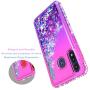 STARSHOP- Moto E 2020 Case, Motorola Moto E 2020 Phone Case, [NOT FIT E2/E4/E5] with [Tempered Glass Protector Included] Liquid Floating Glitter Quicksand Bling with Spot Diamond Cover - Pink/Purple