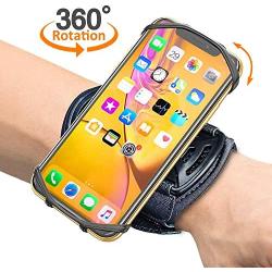 Comsoon Sports Wristband, 360° Rotatable Forearm Armband Phone Holder Compatible with iPhone 11 Pro Max/Xs/XR/8/7/SE, Galaxy S20/Note9/S9 Plus & More 4”-6.5” Phone, with Key Holder for Biking Running