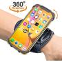 Comsoon Sports Wristband, 360° Rotatable Forearm Armband Phone Holder Compatible with iPhone 11 Pro Max/Xs/XR/8/7/SE, Galaxy S20/Note9/S9 Plus & More 4”-6.5” Phone, with Key Holder for Biking Running