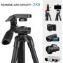 Cell Phone Tripod Nagnahz 55inch Selfie Stick Tripod with Bluetooth Remote 360 Panorama Pan Head Travel Portable Tripod Stand for Mobile Phones iPhone Xs/Xr/Xs Max/X/8/Galaxy Note 9 Aluminum Black