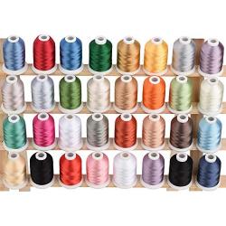 Simthread 32 Madeira Colors Polyester Embroidery Machine Thread Kit 500M (550Y) Similar to Madeira Robinson-Anton Colors - Assorted Color 1