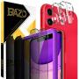 BAZO 2 Pack Tempered Glass Privacy Screen Protector and 2 Pack Camera Lens Protector for iPhone 11 (6.1 inch) [Anti-Scratch] [Alignment Easy Installation Frame] HD [Fit with Most Cases]