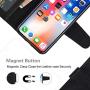 Arae Case for iPhone X/Xs, Premium PU Leather Wallet Case [Wrist Straps] Flip Folio [Kickstand Feature] with ID&Credit Card Pockets for iPhone X (2017) / Xs (2018) 5.8 inch (not for Xr) - Black