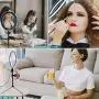 Desk Ring Light with Stand and Phone Holder,10 Inch Halo Light Ring for Video Recording, Webcam, TIK Tok, Live Streaming, Vlog, Photography, Camera, Makeup