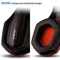 Gaming Headset,DLAND 3.5mm Wired Bass Stereo Noise Isolation Gaming Headphones with Mic for Laptop Computer, Cellphone, PS4 and so on- Volume Control (Black and Orange)