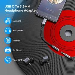 USB C to 3.5mm Headphone Jack Adapter, iNassen Type C to Aux Audio Dongle Cable Cord 384khz-32bit Hi-Res DAC for Pixel 4 3 2 XL, Samsung Galaxy S20 Ultra Z Flip S20+ Note 10 Note 10+, iPad Pro(Grey)