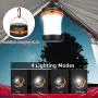 HISVISION Solar Powered LED Camping Lantern, Collapsible Design Solar or USB, Chargeable Emergency Power Bank, Portable 4 Modes Emergency LED Lights for Camping Hiking Fishing Outdoor & Home