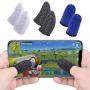 KMNIC Gaming Touchscreen Conductive Fiber Cap Anti-Sweat Breathable Touch Finger Gloves for Mobile Phone Games Better Than PUBG Trigger (Black) Pack of 2