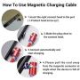 Drtopey USB Magnetic Charging Cable [5Pack] 3 in 1 Nylon Braided Code with Led Light,Compatible with Micro USB,Type C and iProduct(Red)