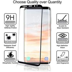 [2 Pack] MSLAN Samsung Galaxy S8 Screen Protector,3D Curved Tempered [Anti-Bubble][9H Hardness][HD Clear][Anti-Scratch][Case Friendly] Glass Screen Film Compatible Samsung Galaxy S8 Black