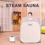 KUPPET Portable Steam Sauna Spa, 2L Personal Therapeutic Sauna for Weight Loss Detox Relaxation at Home,One Person Sauna with Remote Control,Foldable，Wooden Roller with Foot Massage (Silver)