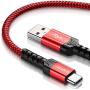 USB Type C Cable 3A Fast Charging, Benicabe(2-Pack 6FT) USB-A to USB-C Charge Braided Cord Compatible with Samsung Galaxy S10 S9 S8 S20 Plus, Note 10 9 8, and Other USB C Charger (2pack-6ft, Red)