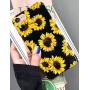 J.west iPhone SE 2020 Case,iPhone 8 & iPhone 7 Case, Vintage Floral Cute Yellow Sunflowers Black Soft Cover for Girls Women Flexible Fashion Design Pattern Drop Protective Case for iPhone 7/8 4.7 inch