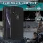Lifeproof FRĒ Series Waterproof Case for iPhone Xs (ONLY) with Cleaning Cloth - Retail Packaging - Asphalt (Black/Dark Grey)