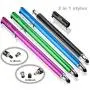 Bargains Depot Capacitive Stylus/Styli 2-in-1 Universal Touch Screen Pen for All Touch Screen Tablets/Cell Phones with 20 Extra Replaceable Soft Rubber Tips (4 Pieces, Black/Blue/Purple/Green) Bargains Depot Capacitive Stylus/Styli 2-in-1 Universal Touch Screen Pen for All Touch Screen Tablets/Cell Phones with 20 Extra Replaceable Soft Rubber Tips (4 Pieces, Black/Blue/Purple/Green)